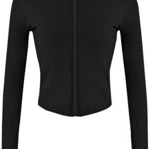 Lviefent Womens Lightweight Full Zip Running Track Jacket Workout Slim Fit Yoga Sportwear with Thumb Holes