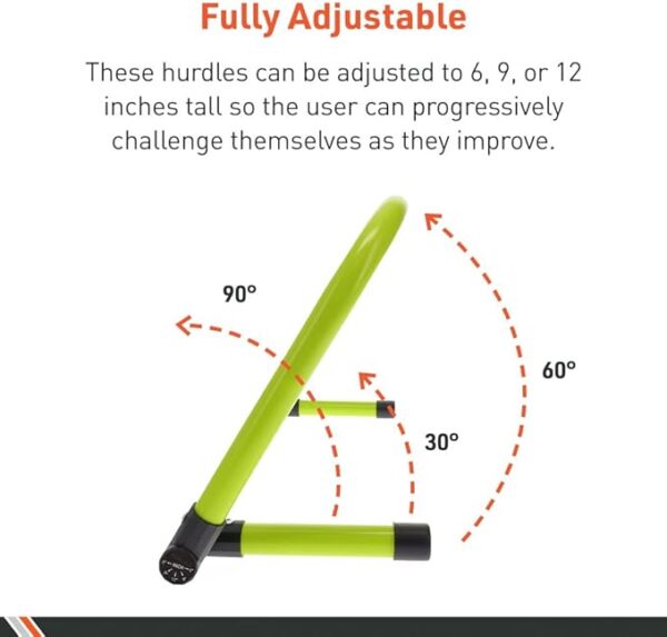 Body Sport Adjustable Athletic Speed Training Hurdles, Jumping & Speed Training Fitness Equipment, Hurdles for Track & Field, Basketball, Soccer & More, Set of 5 - Image 5
