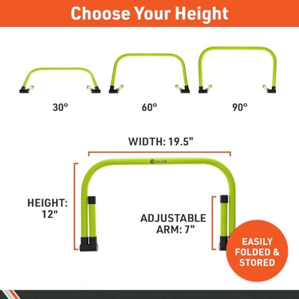 Body Sport Adjustable Athletic Speed Training Hurdles, Jumping & Speed Training Fitness Equipment, Hurdles for Track & Field, Basketball, Soccer & More, Set of 5 - Image 3