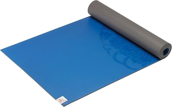 Gaiam Dry-Grip Yoga Mat - 5mm Thick Non-Slip Exercise & Fitness Mat for Standard or Hot Yoga, Pilates and Floor Workouts - Cushioned Support, Non-Slip Coat - 68 x 24 Inches