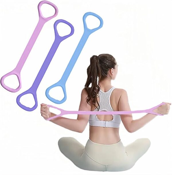 Figure 8 Fitness Resistance Band, Elastic Bands for Working Out,Arm|Back|Chest Training Exercise Bands, Exercise Equipment for Yoga, Pilates,Physical Therapy（3 Pack）