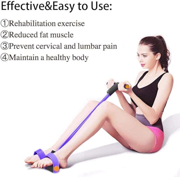 Multifunction Tension Rope, 6-Tube Elastic Yoga Pedal Puller Resistance Band, Natural Latex Tension Rope Fitness Equipment, for Abdomen/Waist/Arm/Leg Stretching Slimming Training - Image 5