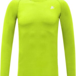 DEVOROPA Youth Boys Compression Shirt Long Sleeve Football Baseball Undershirt Quick Dry Kids Sports Baselayer Crewneck