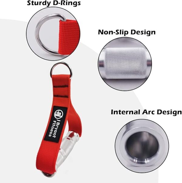 J Bryant Fitness Metal Gym Handles for Cable Machine Attachment Heavy Duty Aluminum Alloy Handle Grips Durable Workout Handles for Resistance Bands Pulley LAT Pull Down System - Image 4