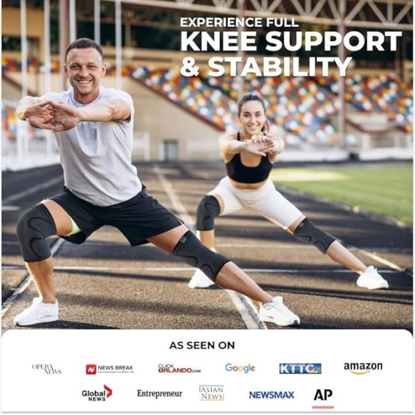 Modvel Compression Knee Brace for Women & Men, 2-Pack Knee Brace for Running Knee Pain, Knee Support Compression Sleeve, Workout Sports Knee Braces for Meniscus Tear, ACL & Arthritis Pain Relief - Image 3