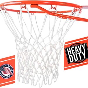 Heavy Duty Basketball Net Replacement - All Weather Anti Whip, Fits Standard Indoor or Outdoor Rims - 12 Loops