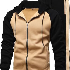 GXAMOY Men's 2 Pieces Tracksuits Running Sports Suits Drawstring Waistband Sweatsuit