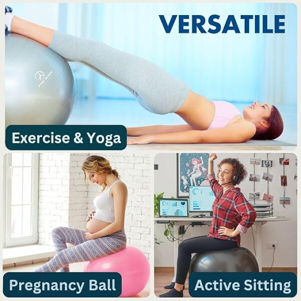 ProBody Pilates Exercise Ball - Multiple Sizes Gym Grade Balance Ball for Fitness, Yoga, Workout, Pregnancy & Physical Therapy - Image 3