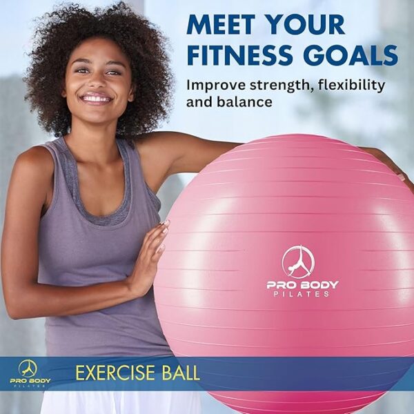 ProBody Pilates Exercise Ball - Multiple Sizes Gym Grade Balance Ball for Fitness, Yoga, Workout, Pregnancy & Physical Therapy - Image 2
