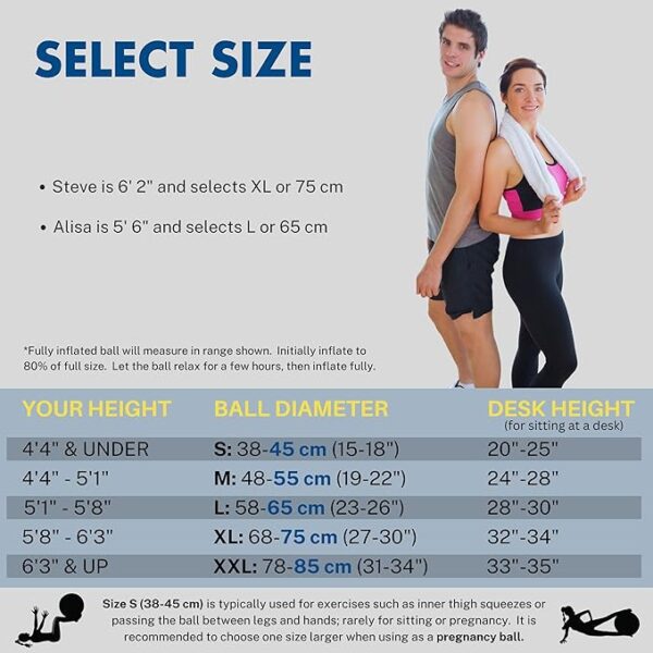 ProBody Pilates Exercise Ball - Multiple Sizes Gym Grade Balance Ball for Fitness, Yoga, Workout, Pregnancy & Physical Therapy - Image 5
