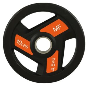 Tri-Grip Olympic Weight Plates Pairs, Rubber Coated Cast Iron Plates
